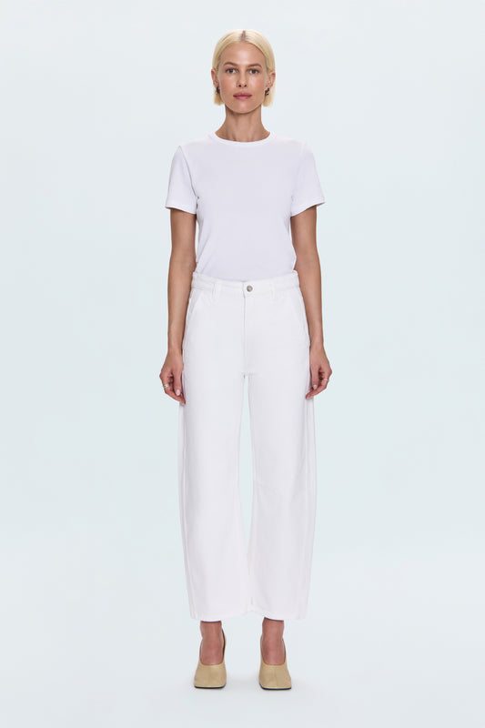 Beau Seamed Crescent Leg - Paper White