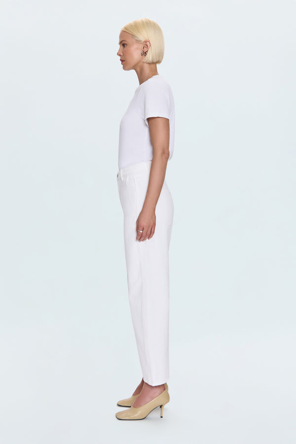 Beau Seamed Crescent Leg - Paper White