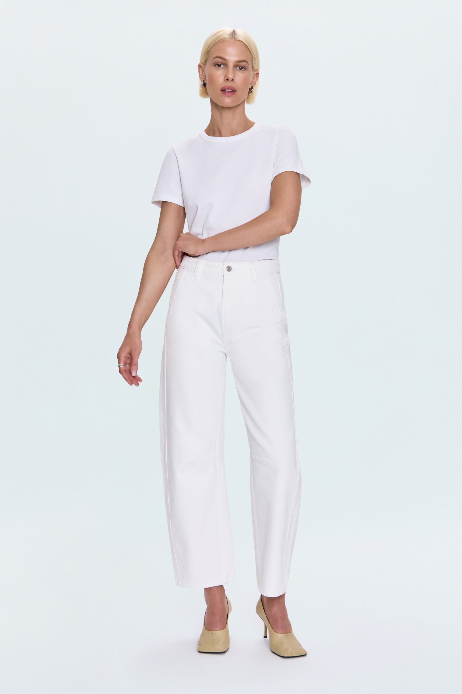 Beau Seamed Crescent Leg - Paper White – Pistola Denim