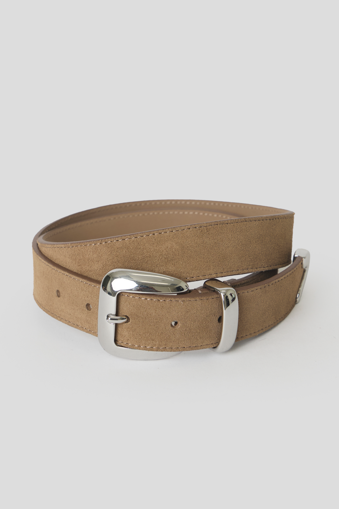 Esti Suede Belt - Peanut Silver