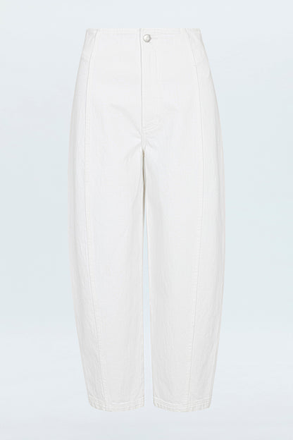 Blair High Rise Seamed Barrel Jean - Vivid White