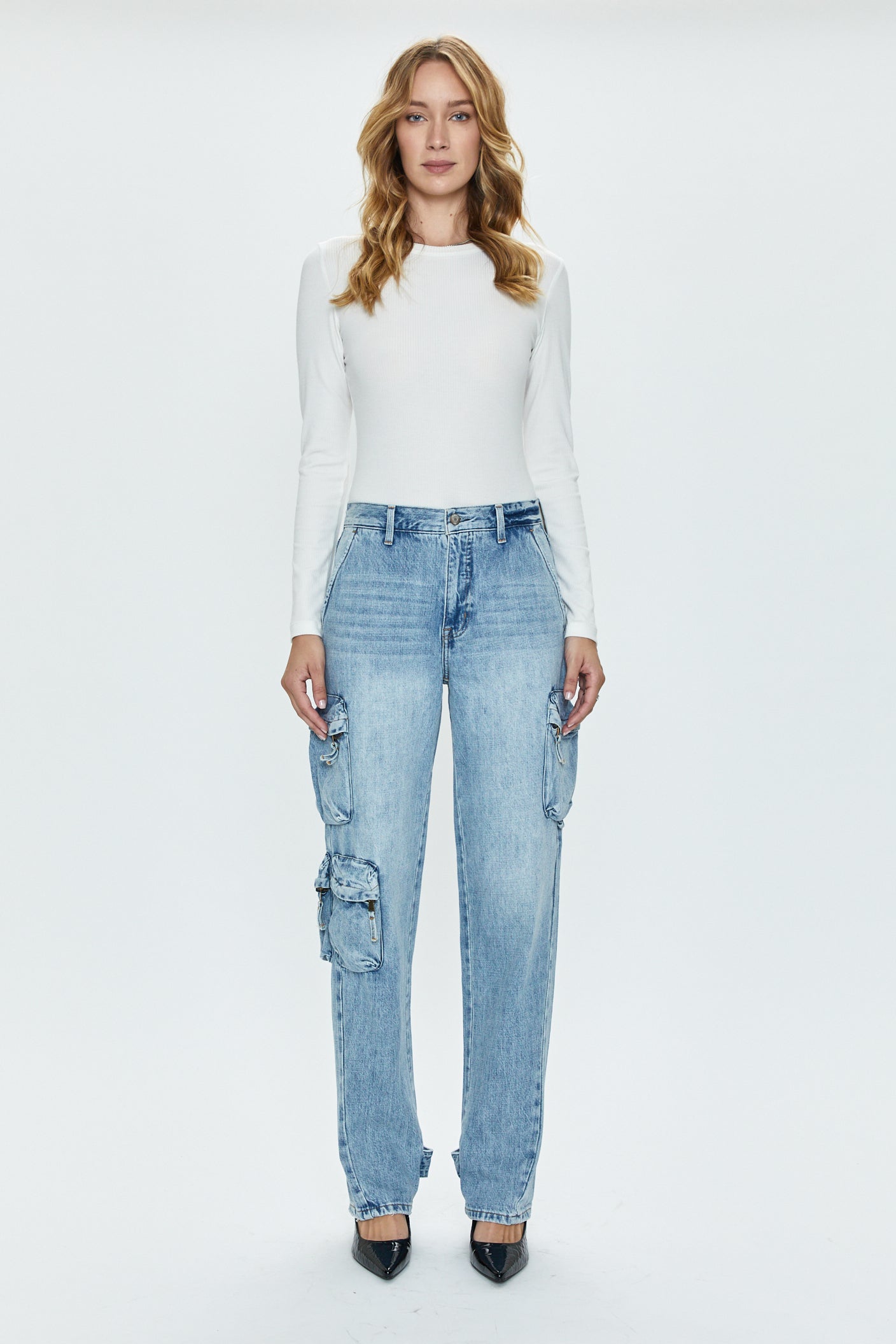 Bobbie Mid Rise Loose Straight Cargo - Varsity