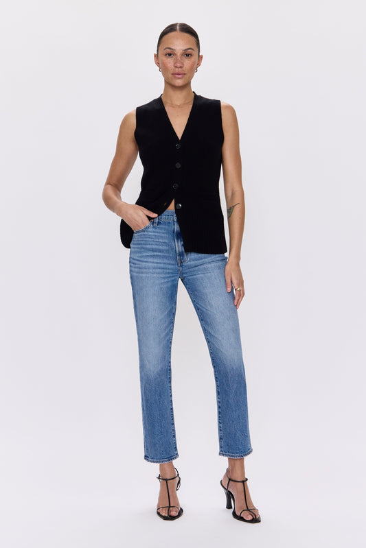 Bri High Rise Slim Straight Jean - Charleston