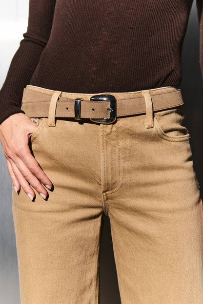 Esti Suede Belt - Peanut Silver