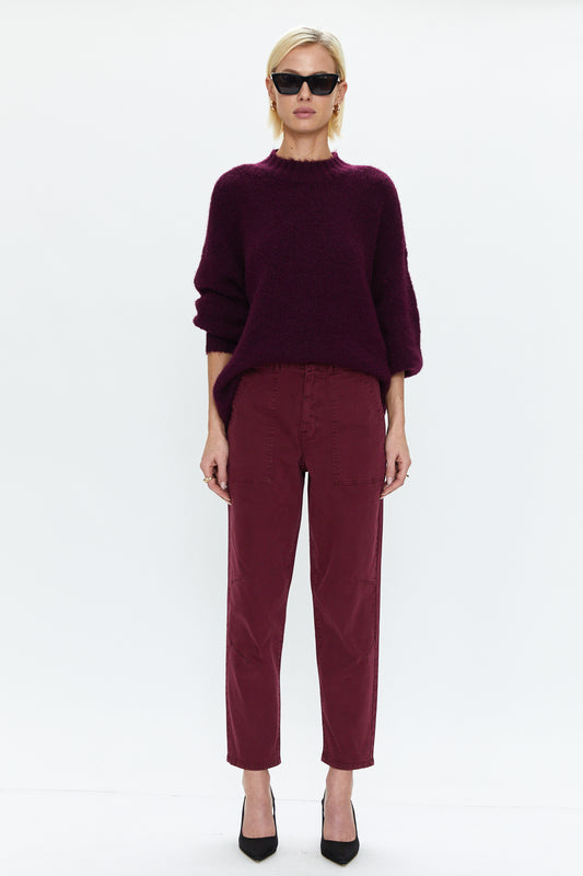 Pamela High Rise Straight Trouser - Bordeaux