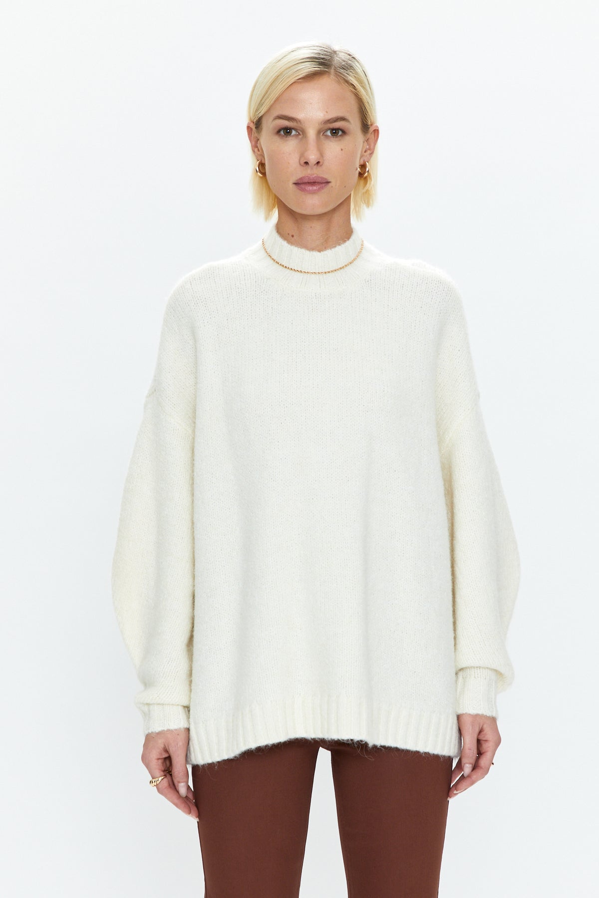 Carlen Mock Neck Sweater - Ecru