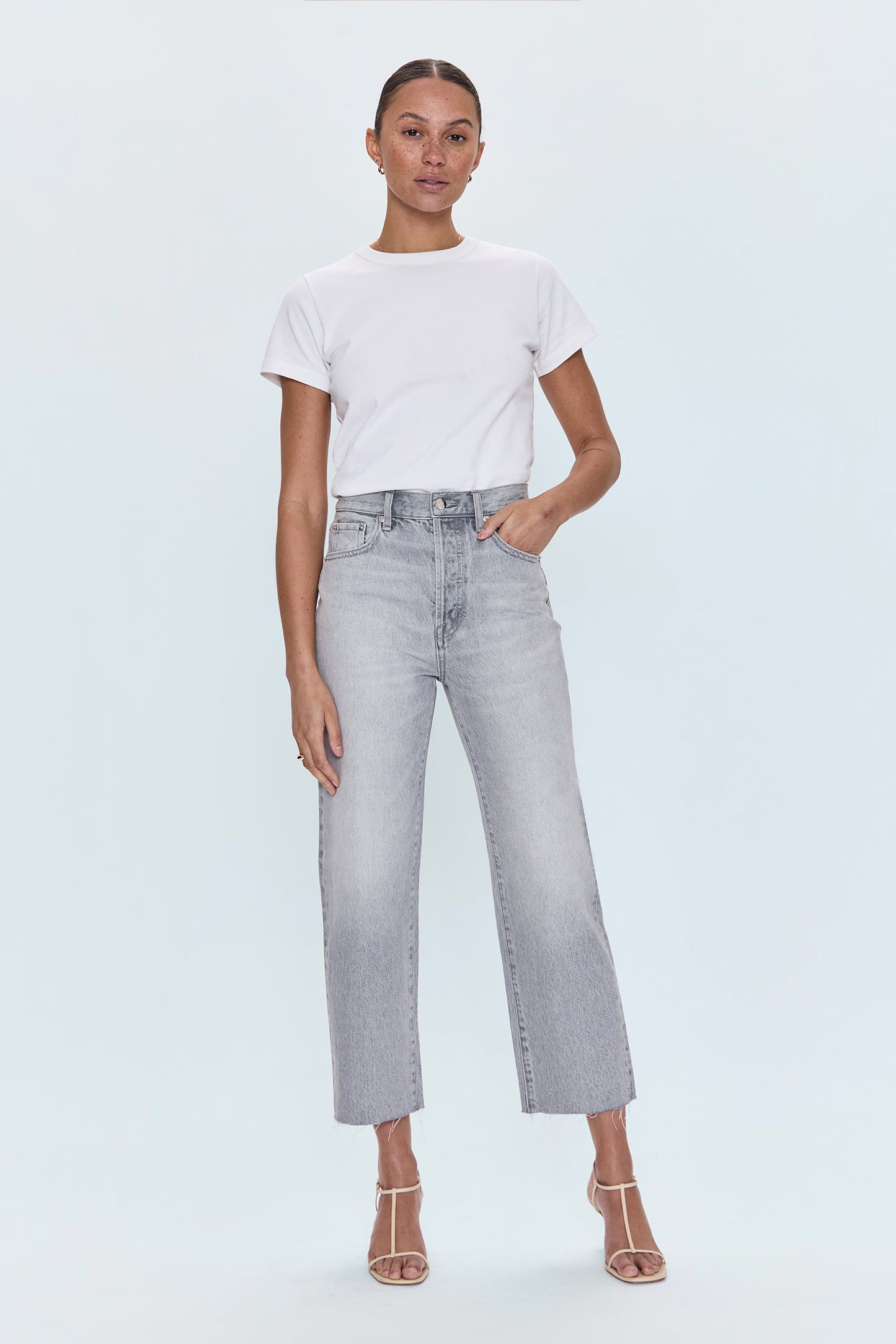 Cassie Crop Super High Rise Straight Jean - Enigma