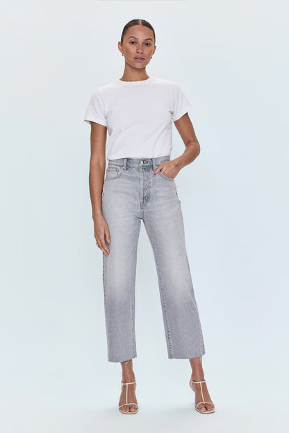 Cassie Crop Super High Rise Straight Jean - Enigma