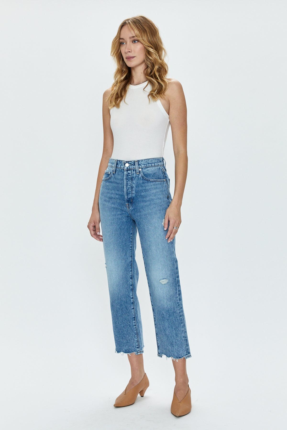 Cassie Crop Super High Rise Straight Crop - Fair Side Vintage