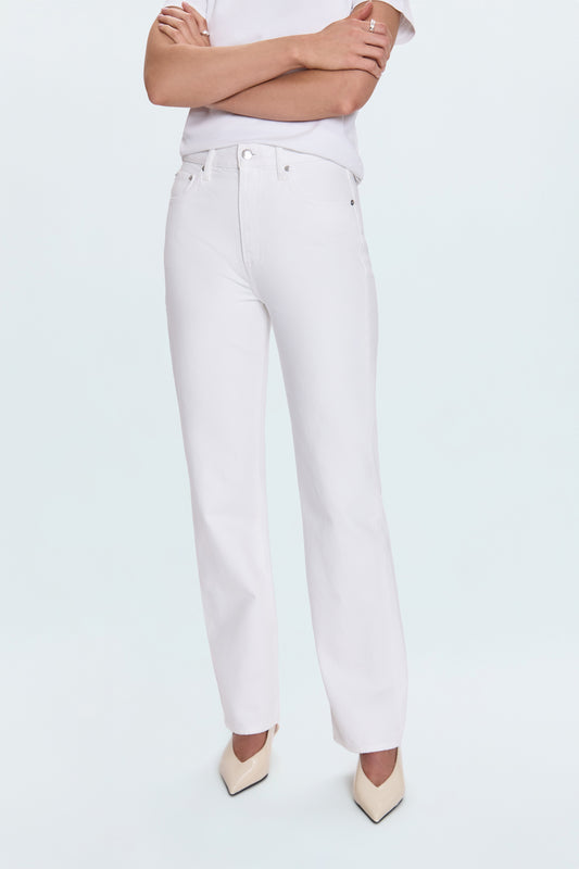 Cassie Super High Rise Straight - Paper White
