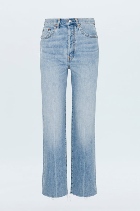 Pistola PETITE Cassie Super High Rise Straight - Savvy Vintage high rise straight button front detail jeans