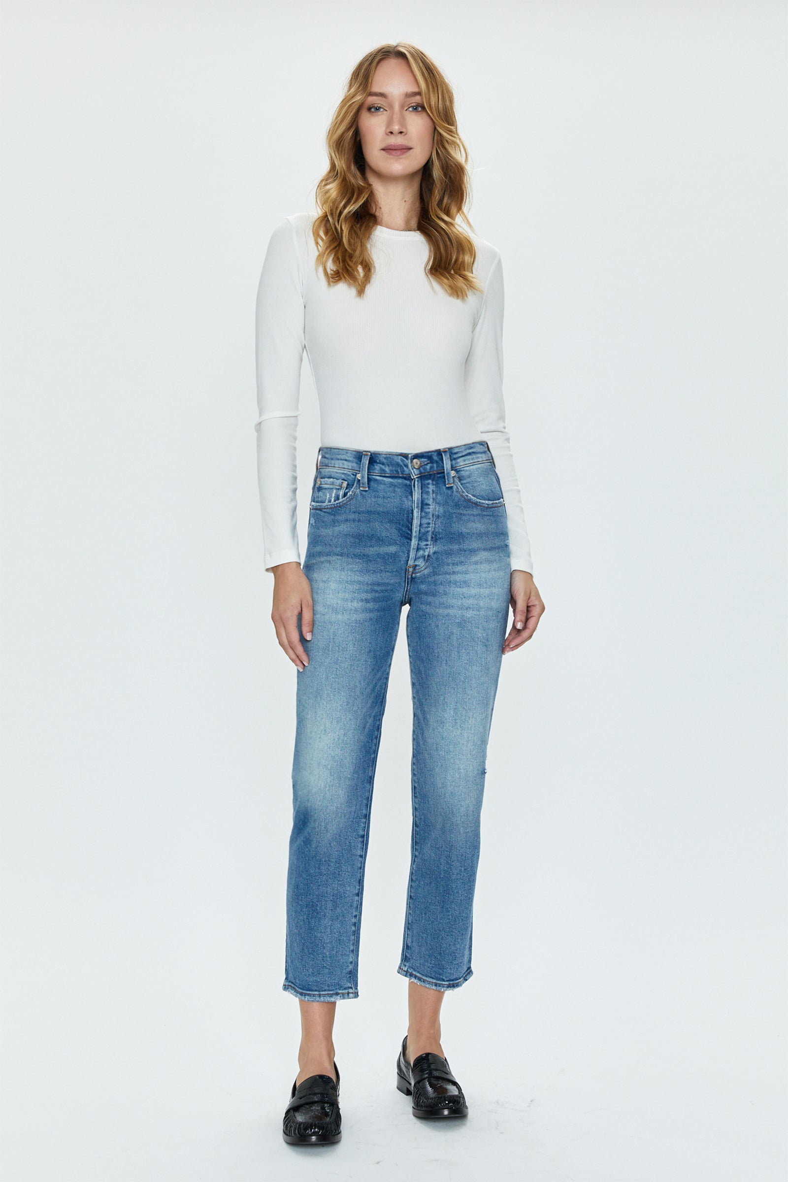 Charlie High Rise Classic Straight Ankle - Spruce