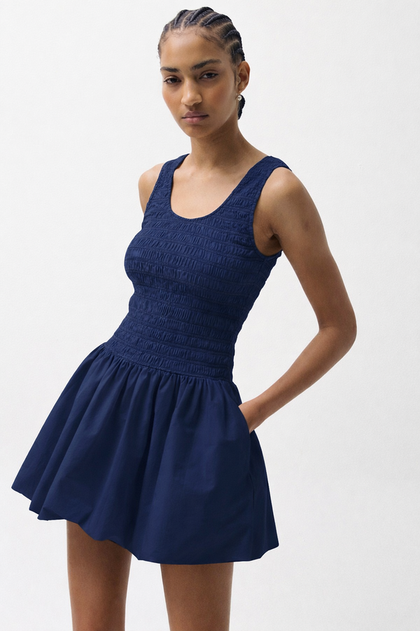 Ilona Bubble Hem Dress - Peacoat