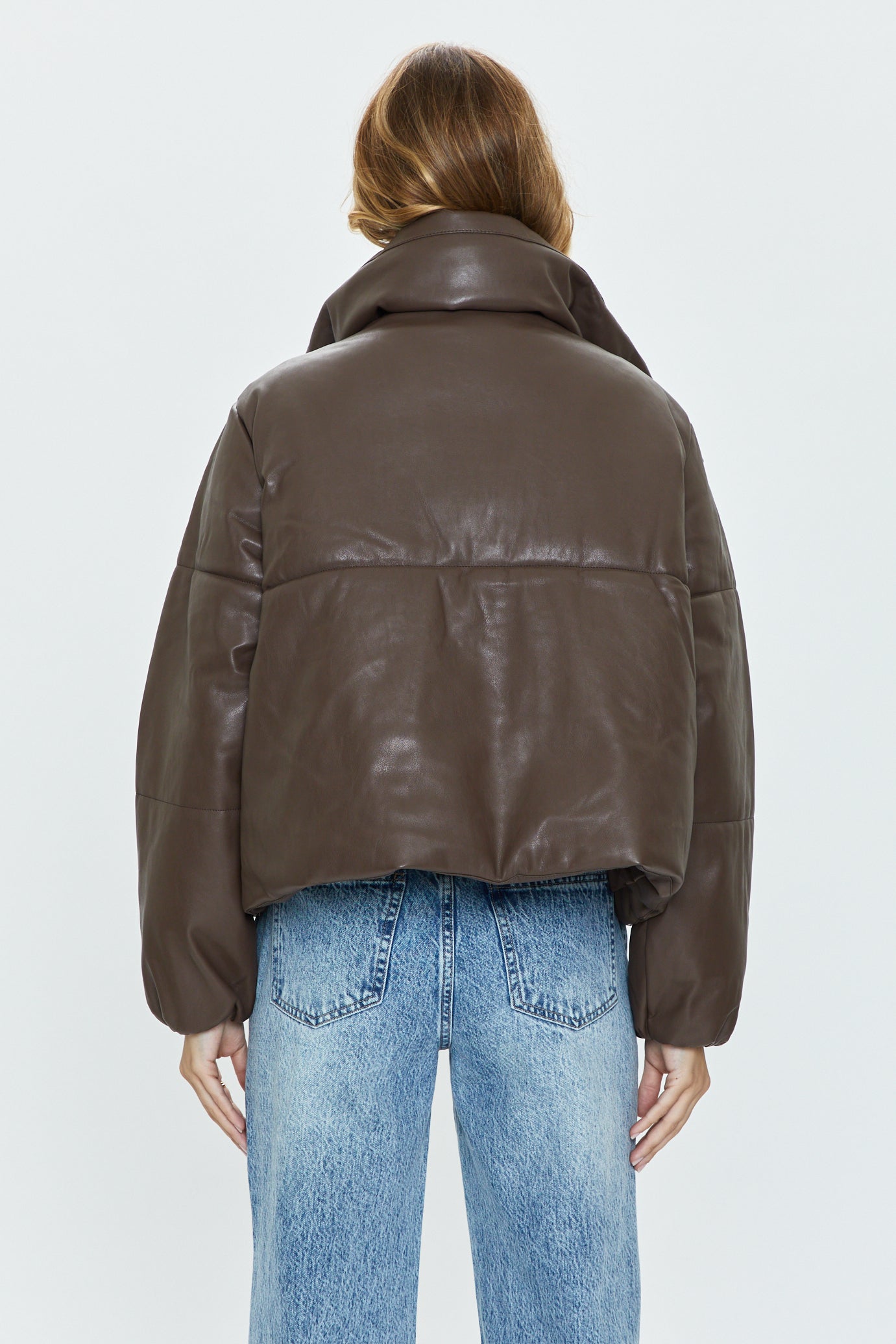 Faux leather puffer jacket - pull&bear