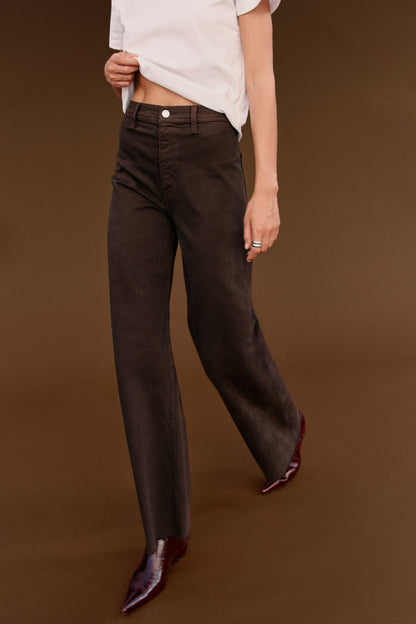 Penny High Rise Wide Leg Jean - Mocha