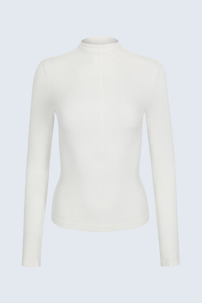 Dara L/S Funnel Neck Top - Ecru
