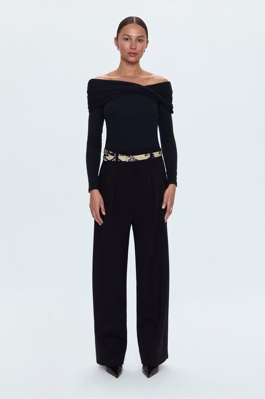 Eden Pleated Ponte Trouser - Night Out