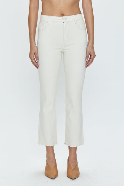 Lennon High Rise Crop Boot Jean - Sand Stone