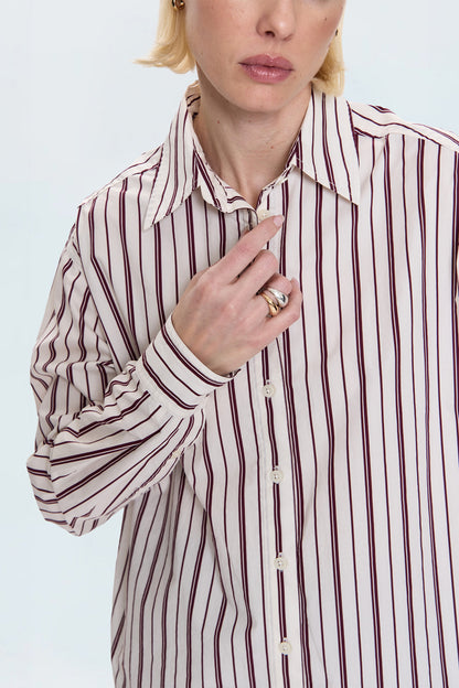 Finlay Shirt - Claret Stripe