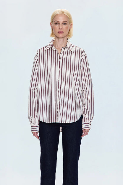 Finlay Shirt - Claret Stripe