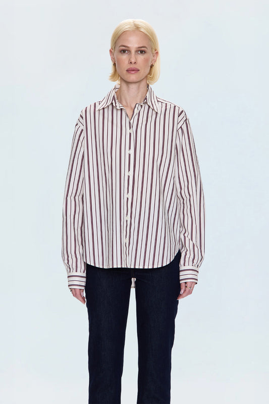 Finlay Shirt - Claret Stripe