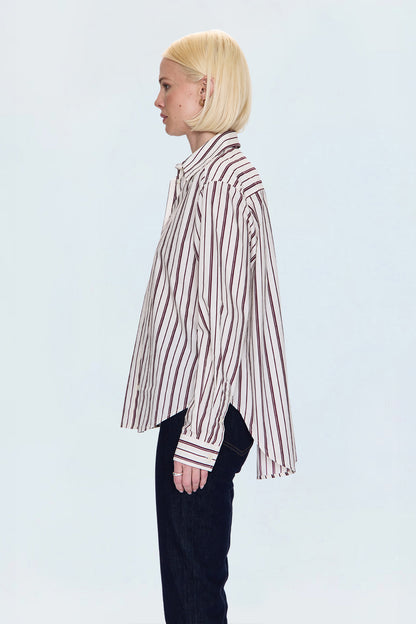 Finlay Shirt - Claret Stripe
