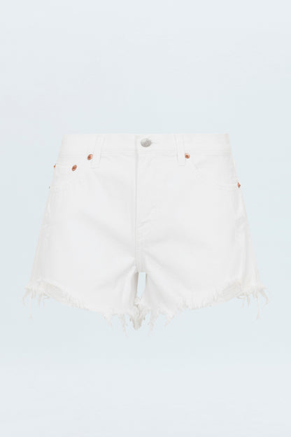 Gigi Low Rise Cut Off - Luxe White Distressed