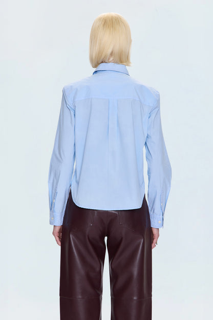 Ines Soft Blazer Shirt - City Blue