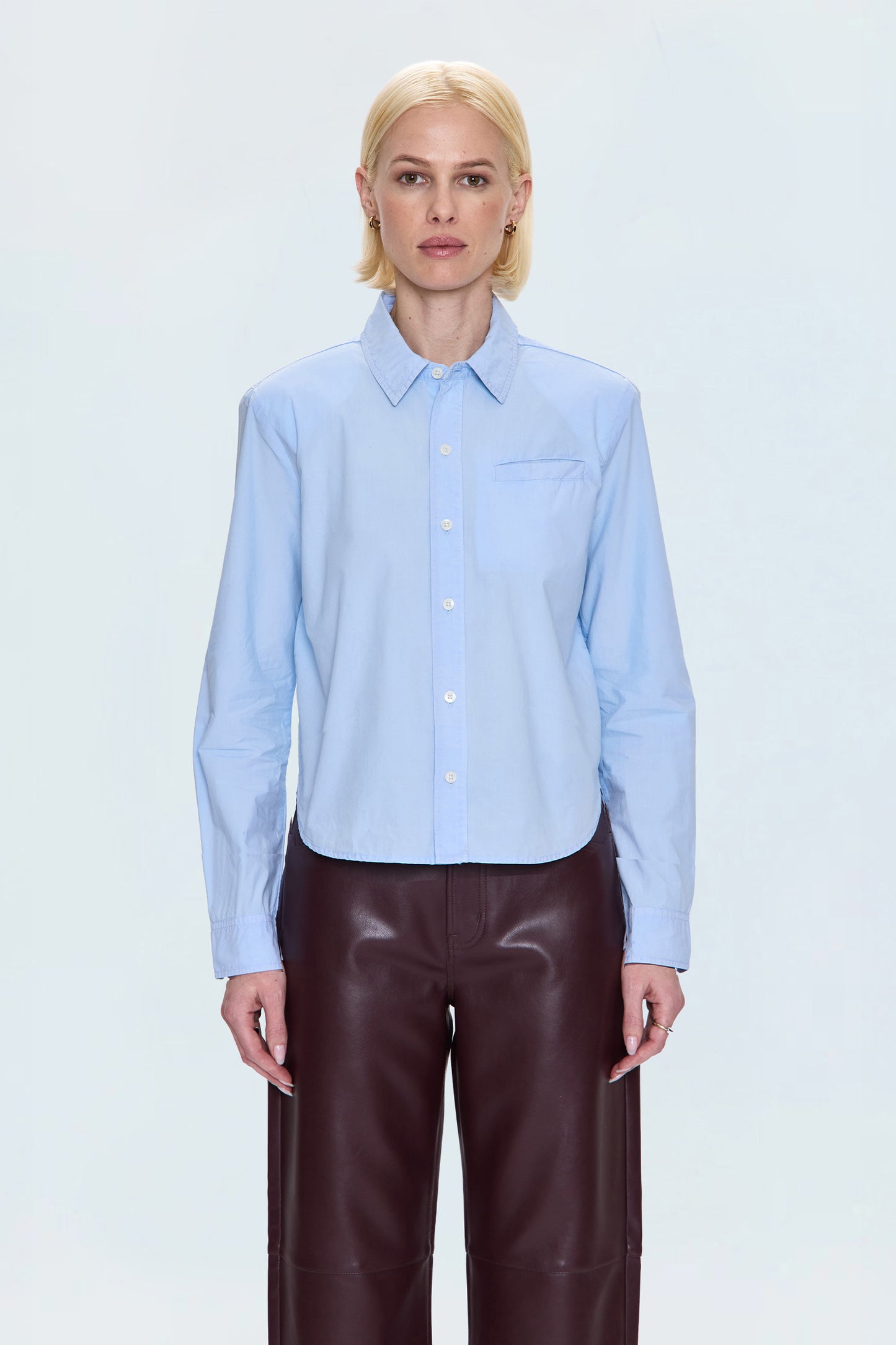 Ines Soft Blazer Shirt - City Blue