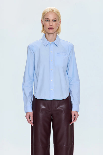 Ines Soft Blazer Shirt - City Blue