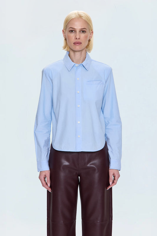 Ines Soft Blazer Shirt - City Blue