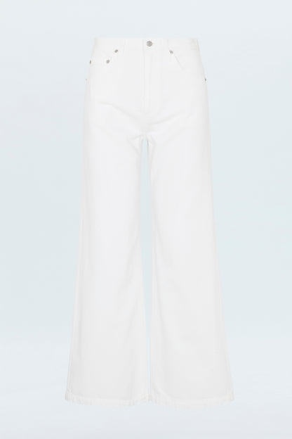 Jadyn Low Slung Palazzo Jean - Vivid White