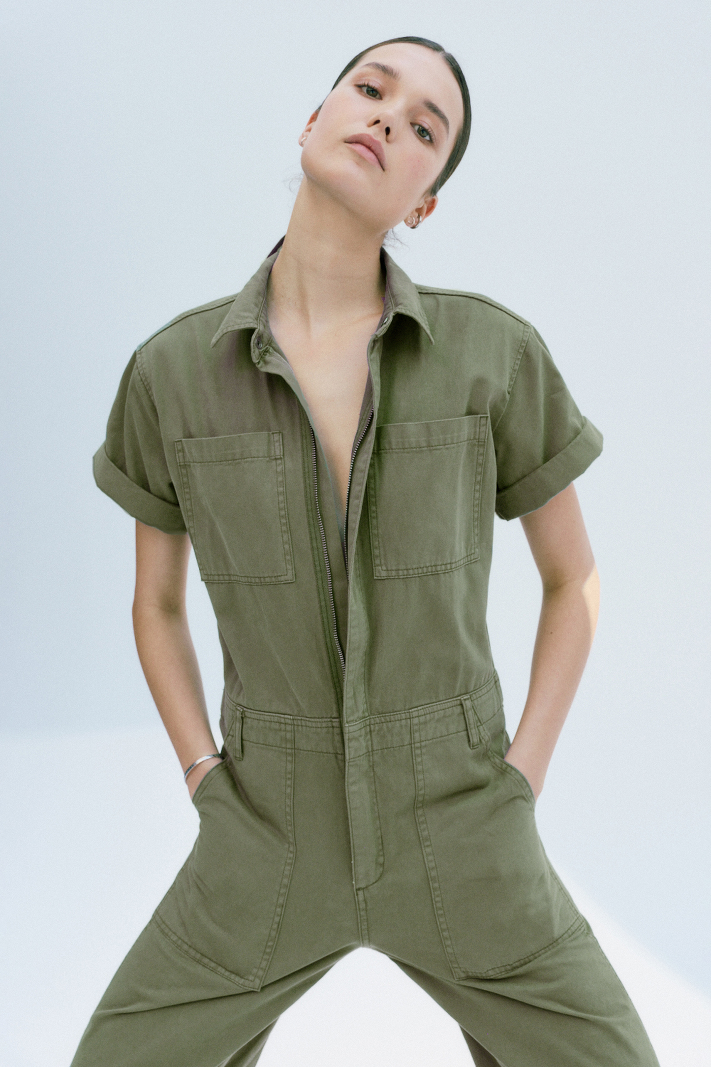 Cruz Short Sleeve Barrel Leg Jumpsuit – Meadow