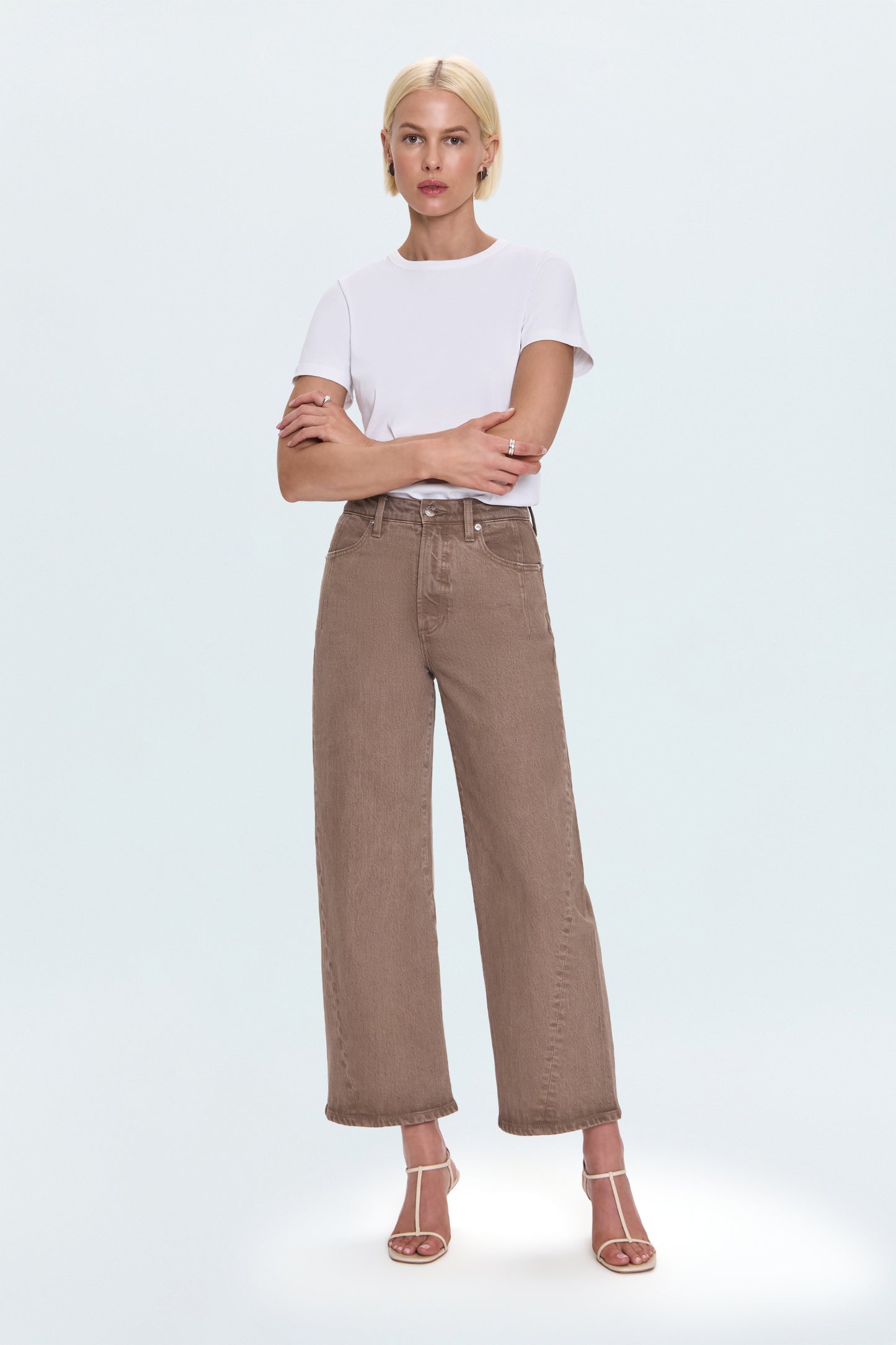 Kyra High Rise Bowed Wide Leg – Tannin