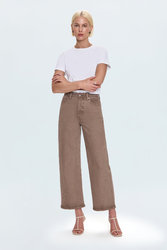 Kyra High Rise Bowed Wide Leg – Tannin