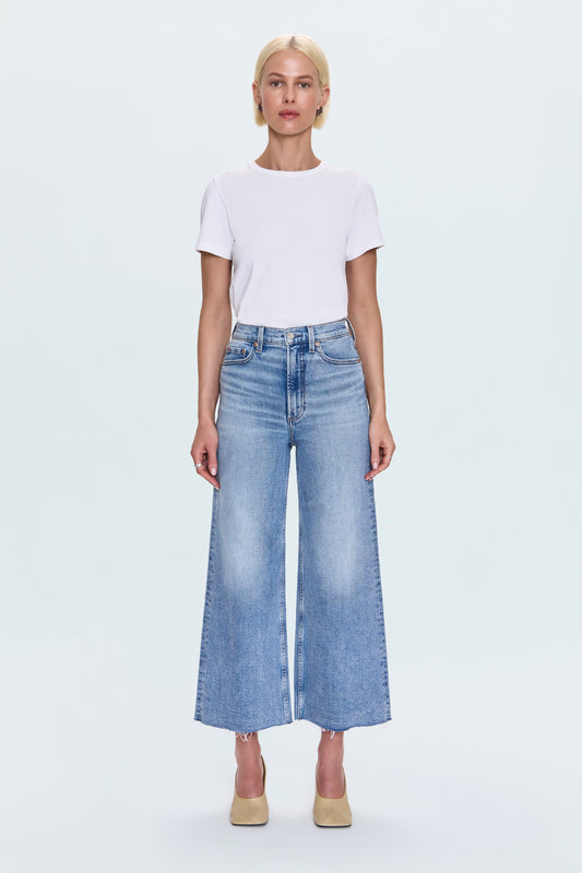 Lana Crop High Rise Ultra Wide Jean - Bistro