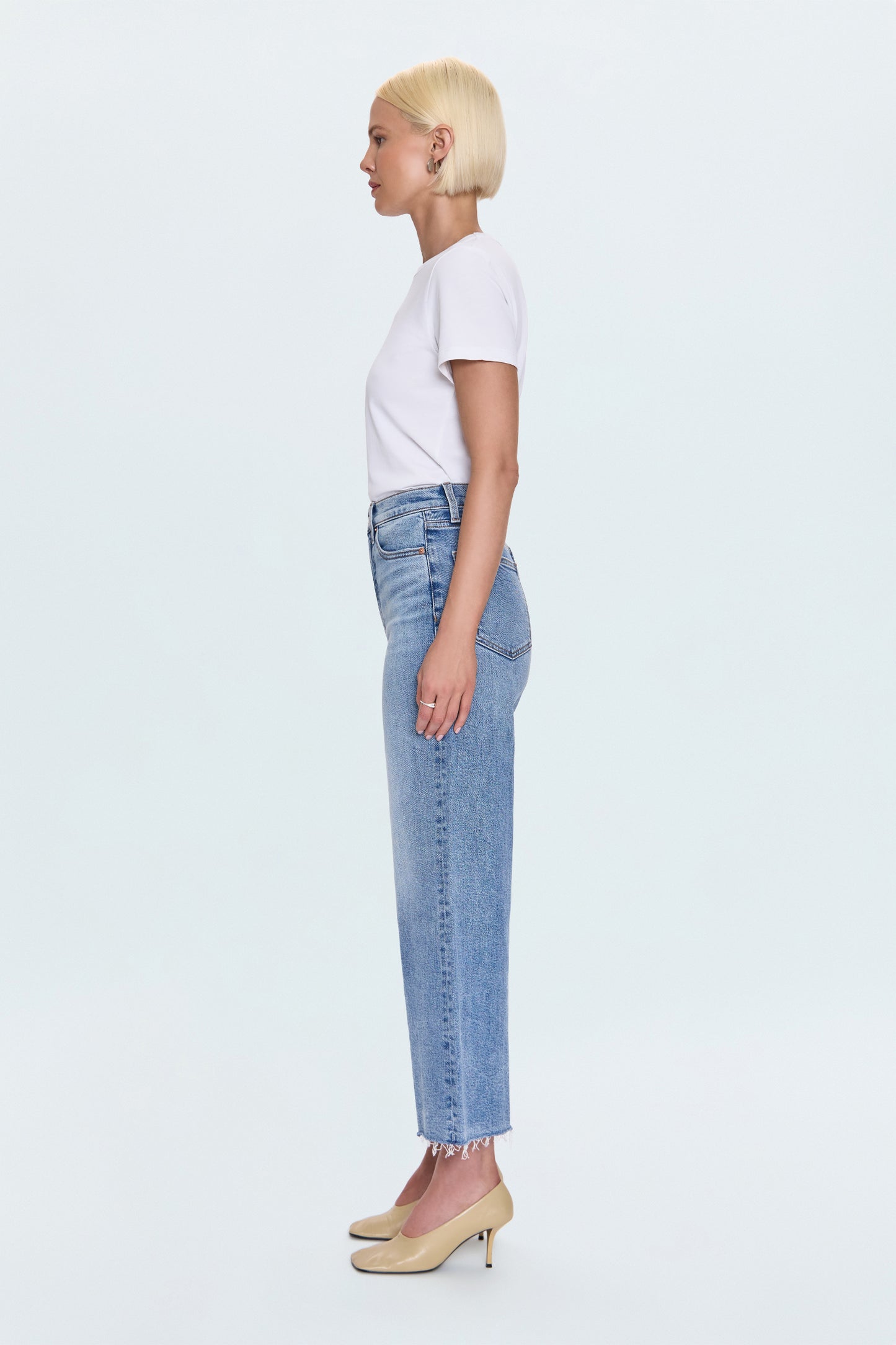 Lana Crop High Rise Ultra Wide Jean - Bistro