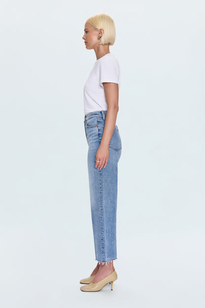 Lana Crop High Rise Ultra Wide Jean - Bistro