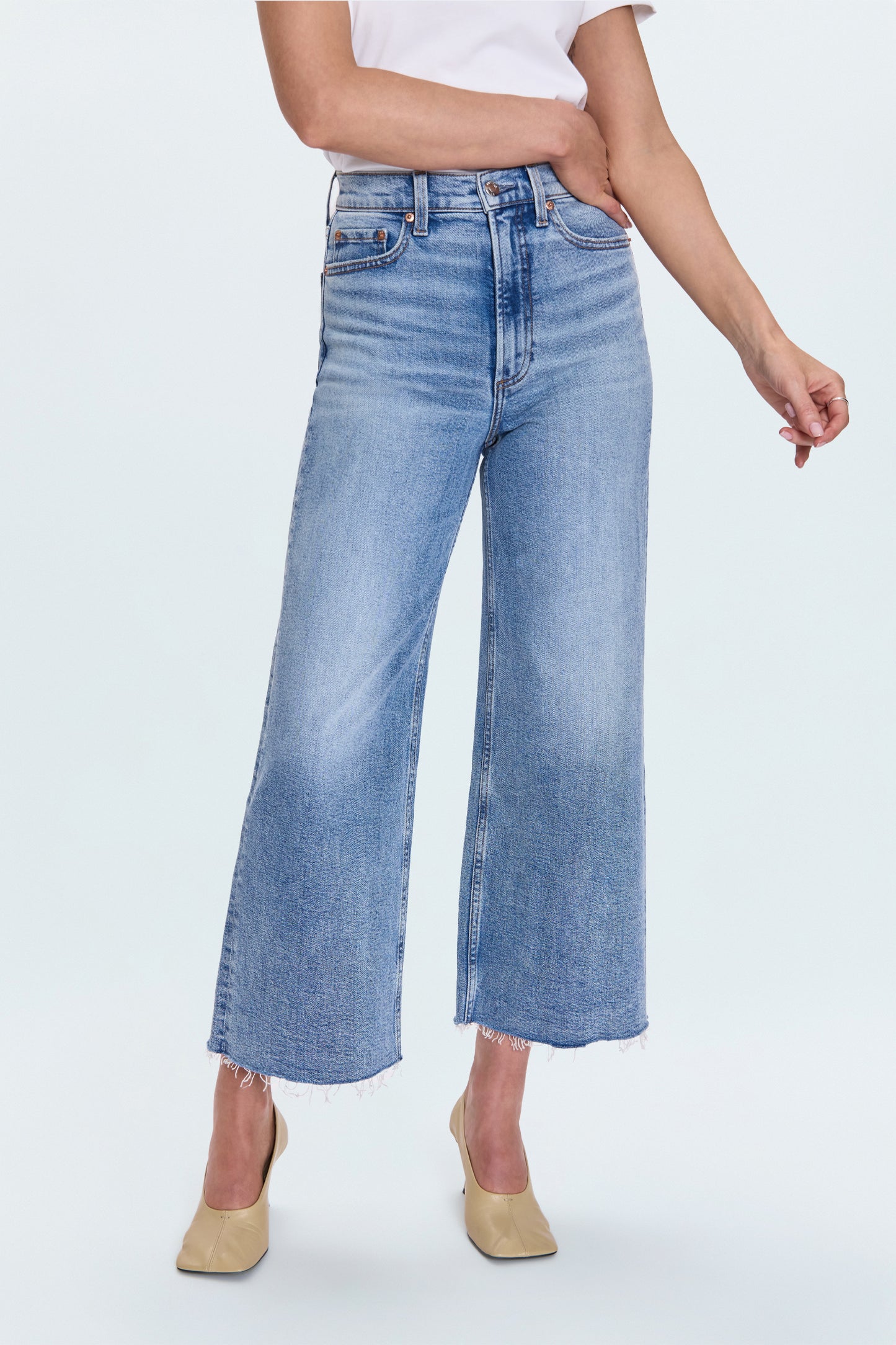 Lana Crop High Rise Ultra Wide Jean - Bistro