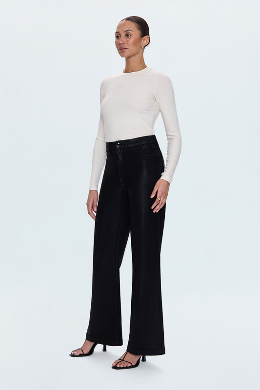 Lana High Rise Ultra Wide Jean - Coated Noir