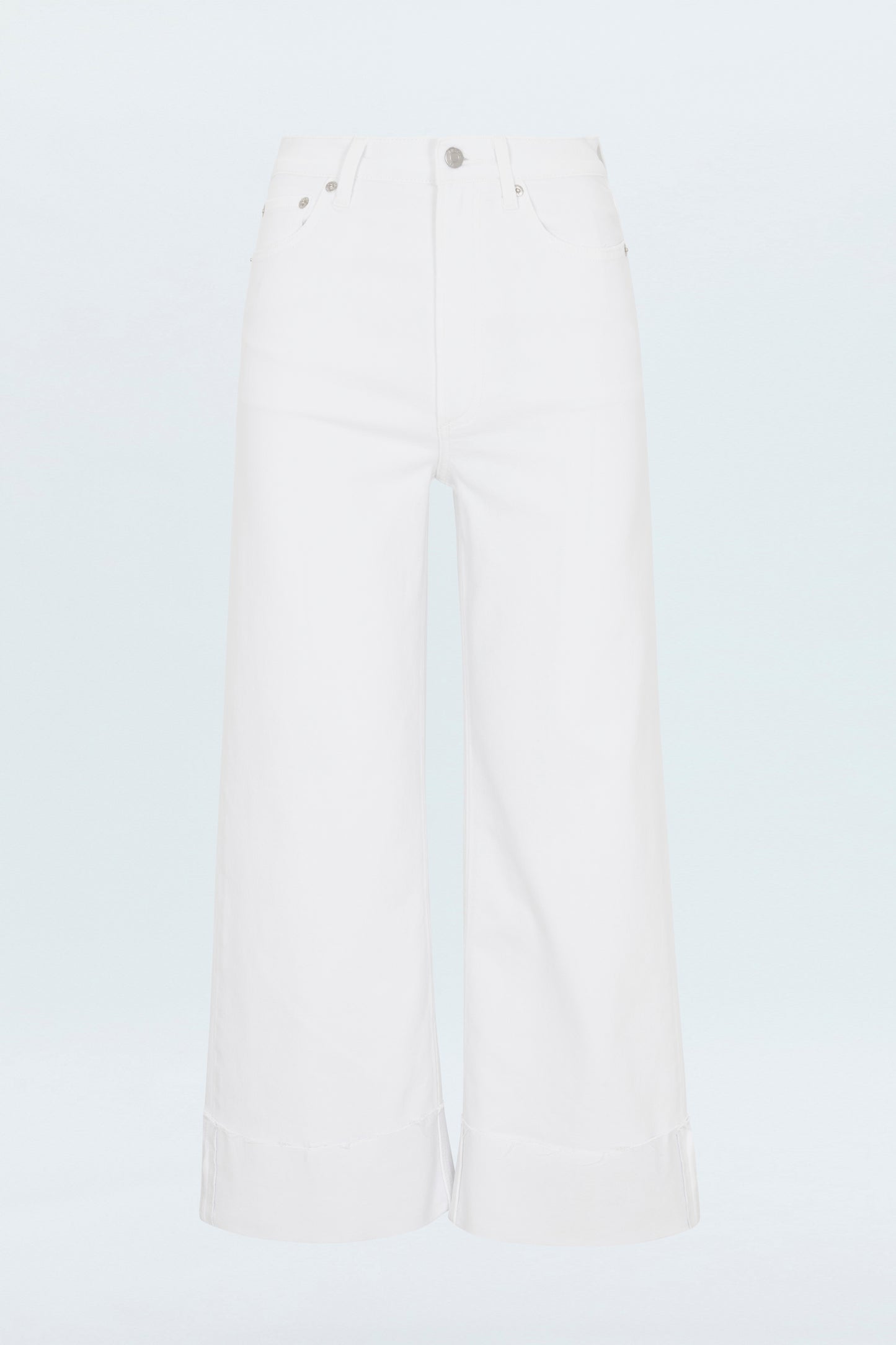 Lana Crop Cuff High Rise Ultra Wide Leg Jean- Vivid White