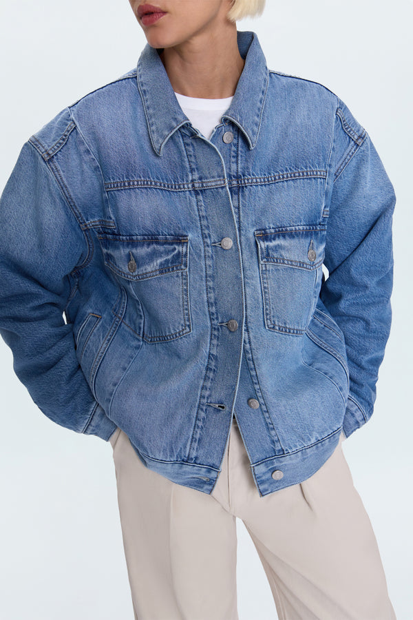Landon Seamed Padded Trucker Jacket - Prestige