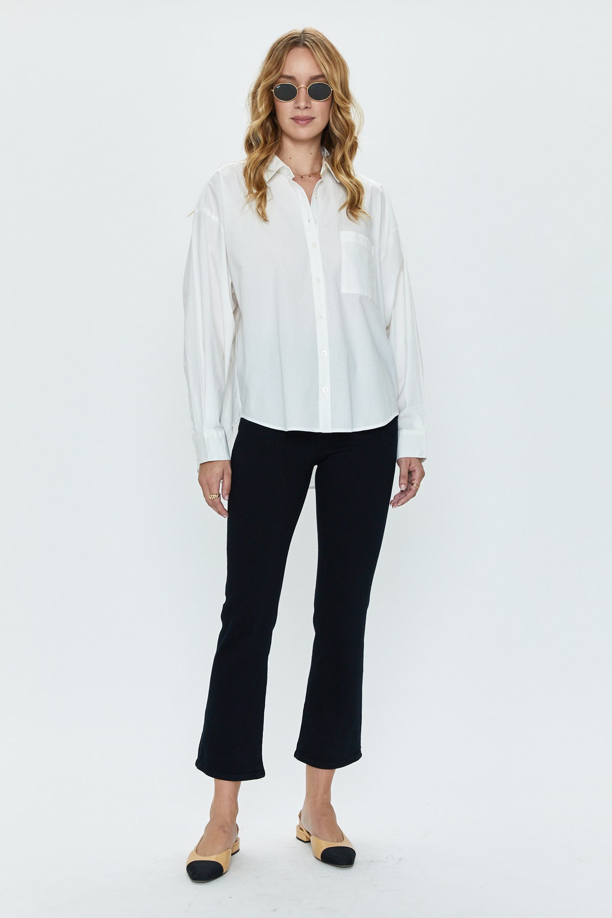 Sloane Long Sleeve Oversized Button Down Shirt - Le Blanc