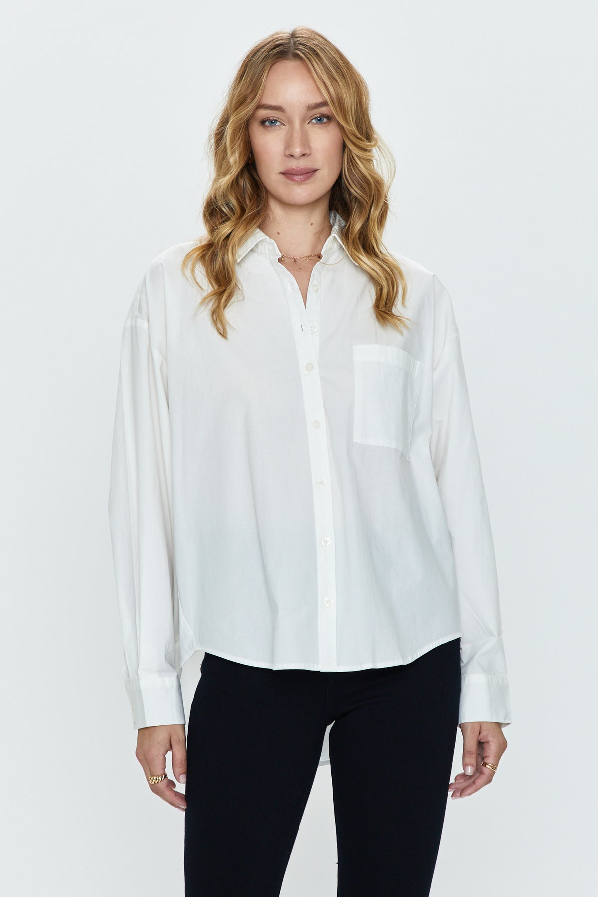 Sloane Long Sleeve Oversized Button Down Shirt - Le Blanc