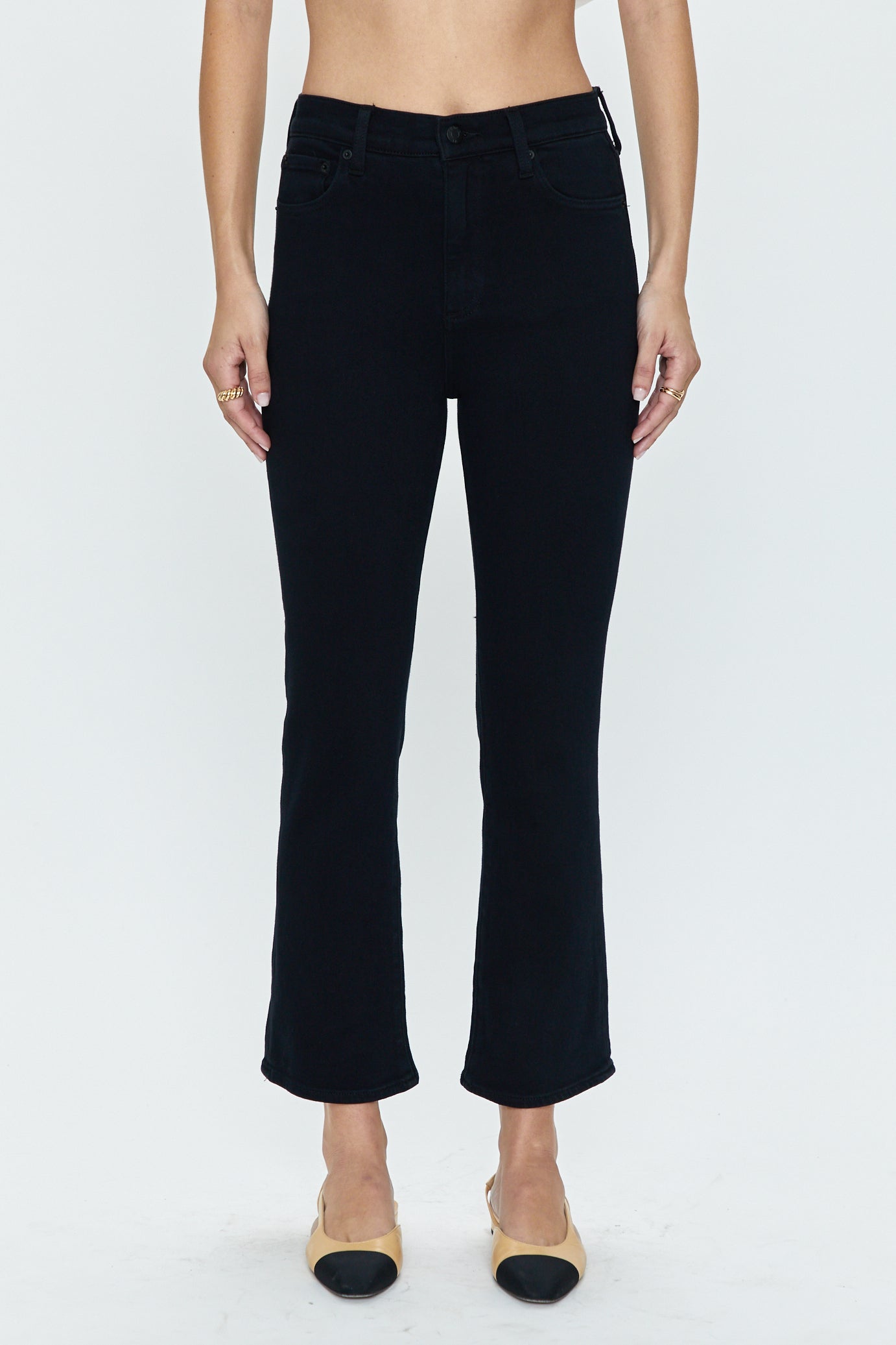 Lennon High Rise Crop Boot - Dark Vinyl