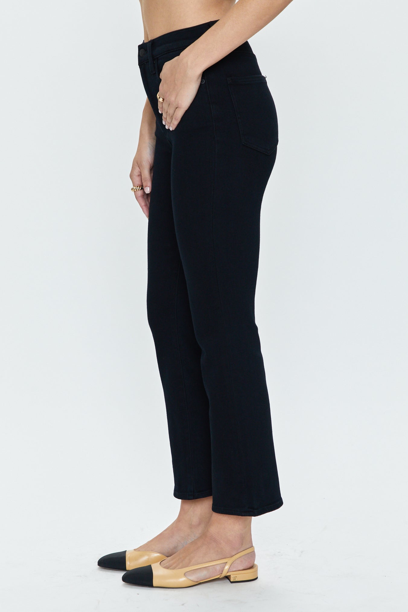 Lennon High Rise Crop Boot - Dark Vinyl