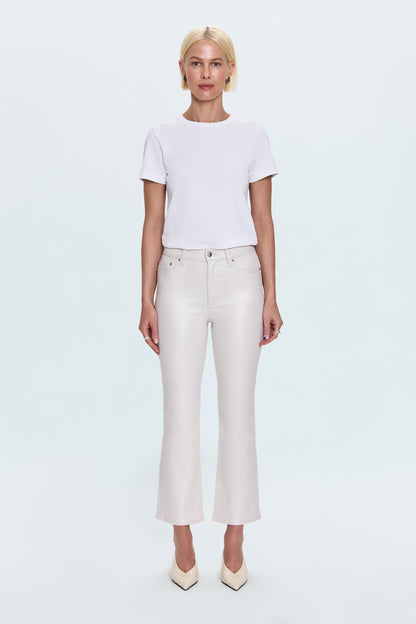 Lennon High Rise Crop Boot Pant - Ivory Luster