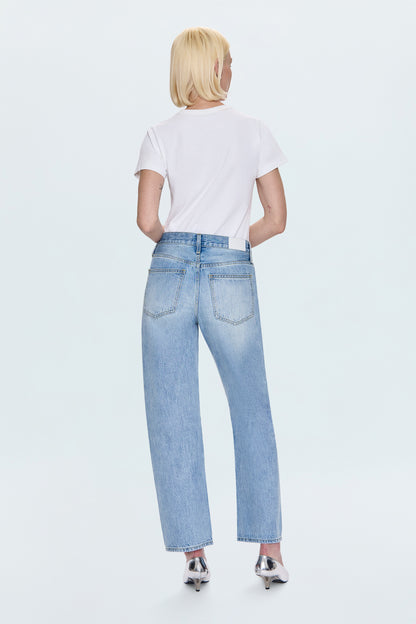 Lexi Mid Rise Bowed Straight Jean - Aries