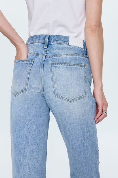 Lexi Mid Rise Bowed Straight Jean - Aries