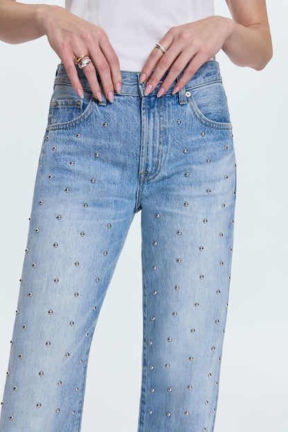 Lexi Mid Rise Bowed Straight Jean - Aries